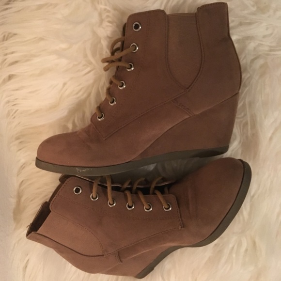 Madden Girl Shoes - Brown boot wedges.